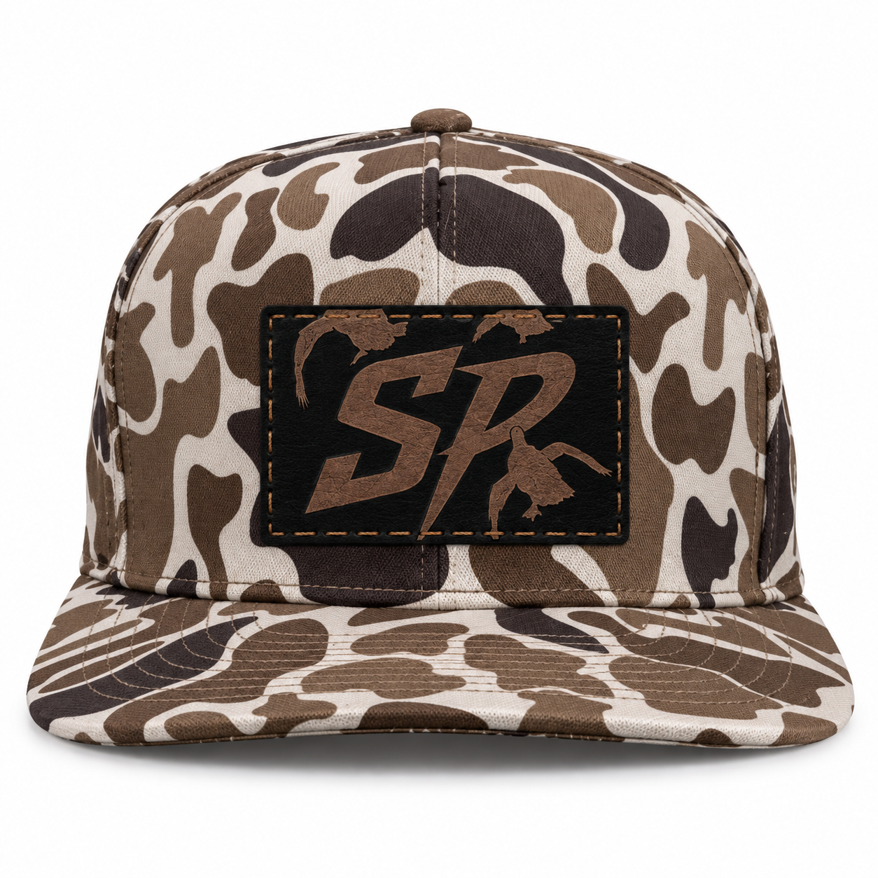 Southern Prodigy old school duck camo hat with leather SP patch — hat of the month